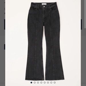 Curve Love High Rise Vintage Flare Jeans - Black with Pintuck Seam